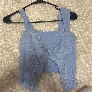Garage Blue Lace Crop Top